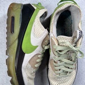 Nike Lime Green and Beige Sneakers